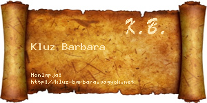 Kluz Barbara névjegykártya