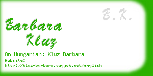 barbara kluz business card